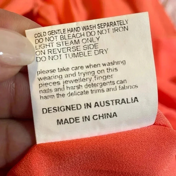 Elliatt coral asymmetrical wrap dress size M - Picture 12 of 16